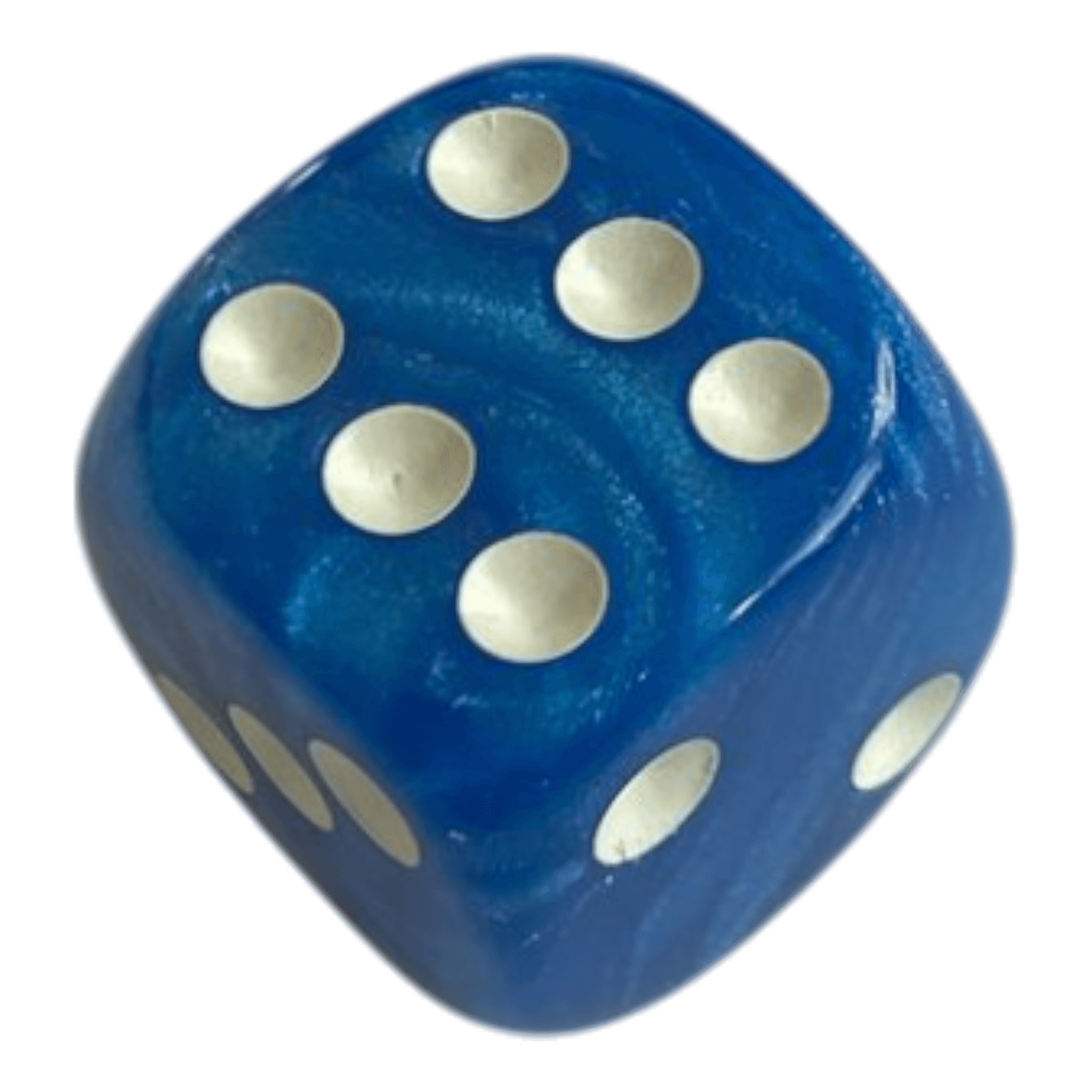 Würfel Stube W6 Perlmuttwürfel in Blau mit weißen Augen