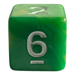 Würfel Stube W6 Perlmuttwürfel in Grün & Gelb
