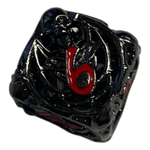 Würfel Stube W6 Totenkopf Metallwürfel (Schwarz mit roten Nummern) - 18mm