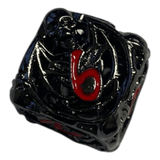 Würfel Stube W6 Totenkopf Metallwürfel (Schwarz mit roten Nummern) - 18mm