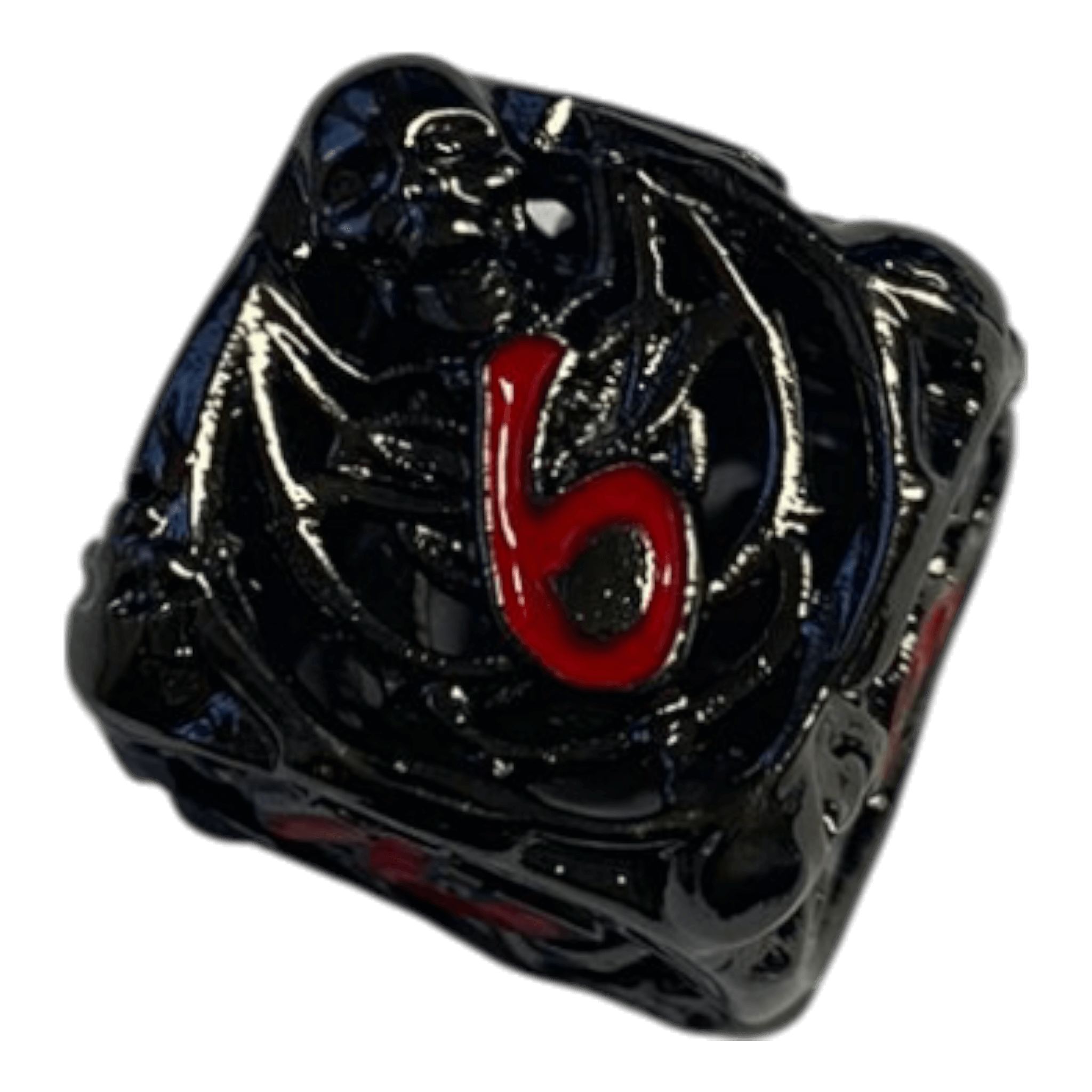 Würfel Stube W6 Totenkopf Metallwürfel (Schwarz mit roten Nummern) - 18mm