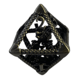 Würfel Stube W8 Drachenwürfel aus Antiken Silber  - 18mm