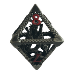 Würfel Stube W8 Drachenwürfel (Nickel mit roten Nummern) - 18mm