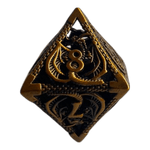 Würfel Stube W8 Metallwürfel mit fliegenden Drachen - Gold  - 18mm