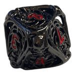 Würfel Stube W8 Totenkopf Metallwürfel (Schwarz mit roten Nummern) - 18mm