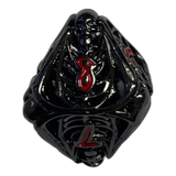 Würfel Stube W8 Totenkopf Metallwürfel (Schwarz mit roten Nummern) - 18mm