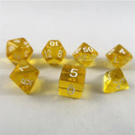 Würfel Stube transparent gelb Set