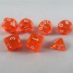 Würfel Stube transparent orange Set