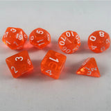 Würfel Stube transparent orange Set