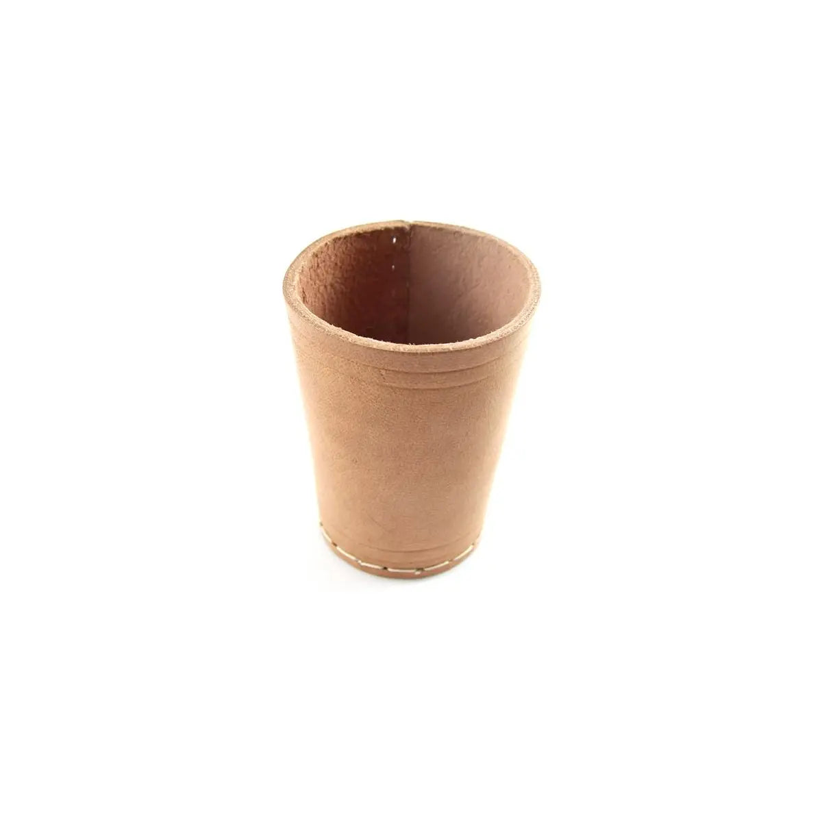 Würfelbecher/Knobelbecher Leder braun 2