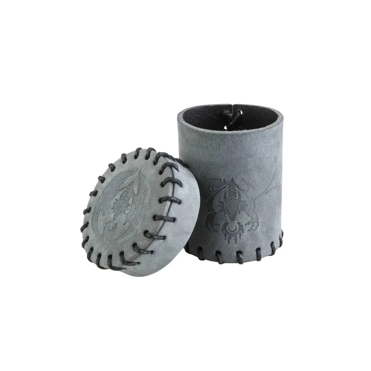 Q Workshop Würfel Becher Fliegender Drache Wildleder grau