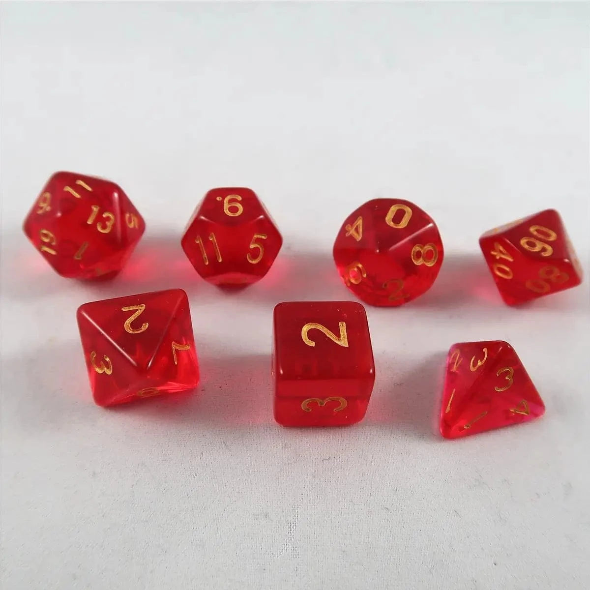Würfel Stube Würfel Stube transparent rot/gold Set