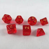 Würfel Stube Würfel Stube transparent rot/gold Set