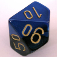 Chessex Gemini Black-Blue/Gold D10%
