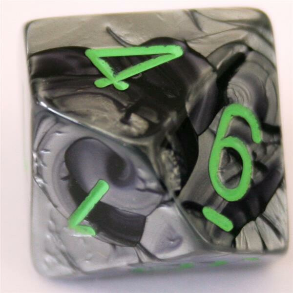 Chessex Gemini Black-Grey/Green D10