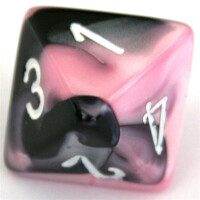 Chessex Gemini Black-Pink/White D8