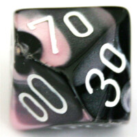 Chessex Gemini Black-Pink/White D10%
