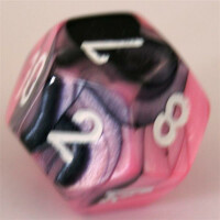 Chessex Gemini Black-Pink/White D12