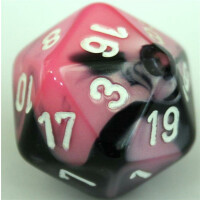 Chessex Gemini Black-Pink/White D20