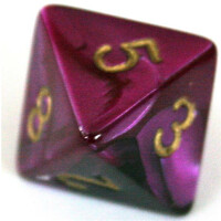 Chessex Gemini Black-Purple/Gold D8