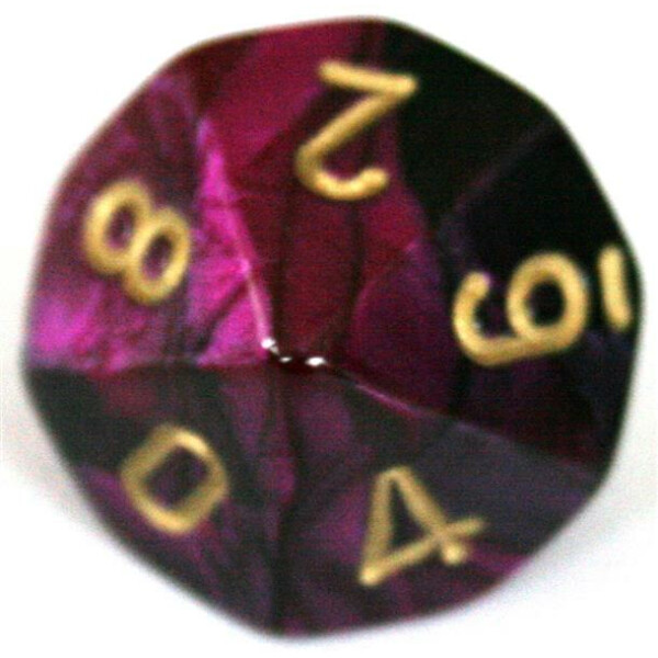 Chessex Gemini Black-Purple/Gold D10