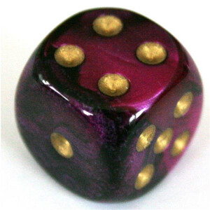 Chessex Gemini Black-Purple/Gold D6 16mm