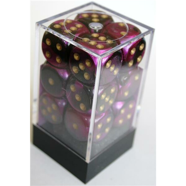 Chessex Gemini Black-Purple/Gold D6 16mm Set