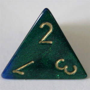 Chessex Gemini Blue-Green/Gold D4