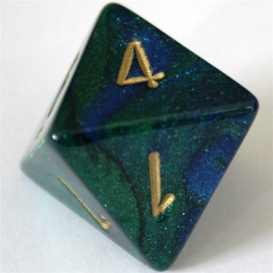 Chessex Gemini Blue-Green/Gold D8