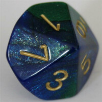 Chessex Gemini Blue-Green/Gold D10
