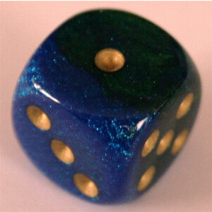 Chessex Gemini Blue-Green/Gold D6 12mm