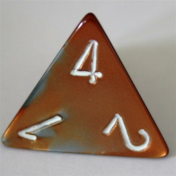 Chessex Gemini Copper-Steel/White D4