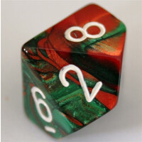 Chessex Gemini Green-Red/White D10