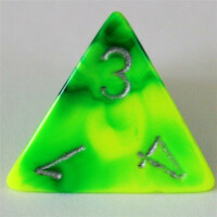 Chessex Gemini Green-Yellow/Silver D4