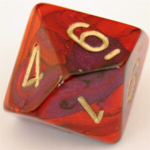 Chessex Gemini Purple-Red/Gold D10