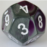 Chessex Gemini Purple-Steel/White D12