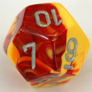 Chessex Gemini Red-Yellow/Silver D12