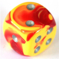 Chessex Gemini Red-Yellow/Silver D6 16mm Set