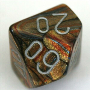 Chessex Lustrous Gold/Silver D10%