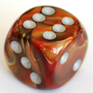 Chessex Lustrous Gold/Silver D6 16mm