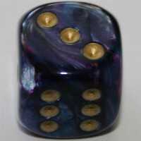 Chessex Lustrous Purple/Gold W6 16mm Set