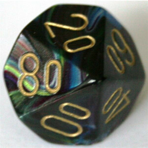 Chessex Lustrous Shadow/Gold D10%