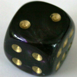 Chessex Lustrous Shadow/Gold D6 16mm