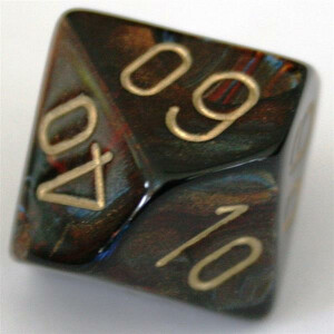 Chessex Scarab Blue-Blood/Gold D10%