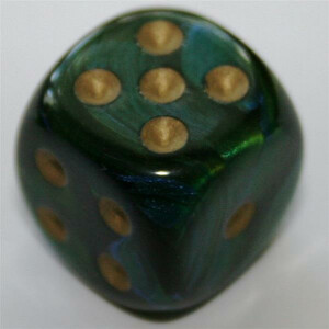 Chessex Scarab Jade/Gold W6 16mm