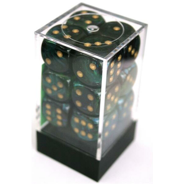 Chessex Scarab Jade/Gold W6 16mm Set