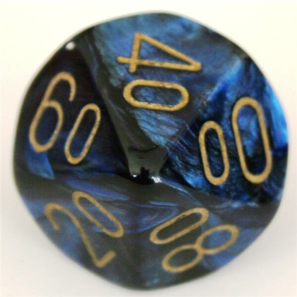 Chessex Scarab Royal Blue/Gold D10%