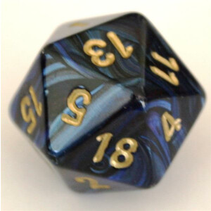 Chessex Scarab Royal Blue/Gold D20