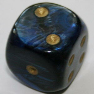 Chessex Scarab Royal Blue/Gold W6 16mm