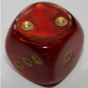 Chessex Scarab Scarlet/Gold W6 16mm